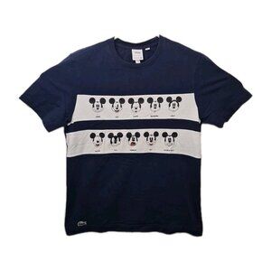 Lacoste Disney Mickey Mouse 7136 Tennis Graphic Navy Men Limited T-Shirt Sz S